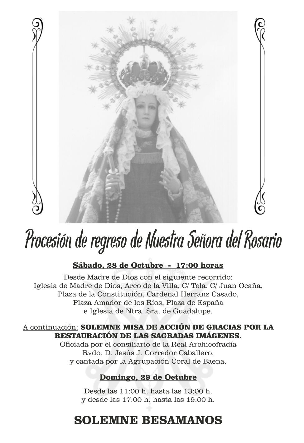 Procesión de Regreso de Nuestra Señora del Rosario