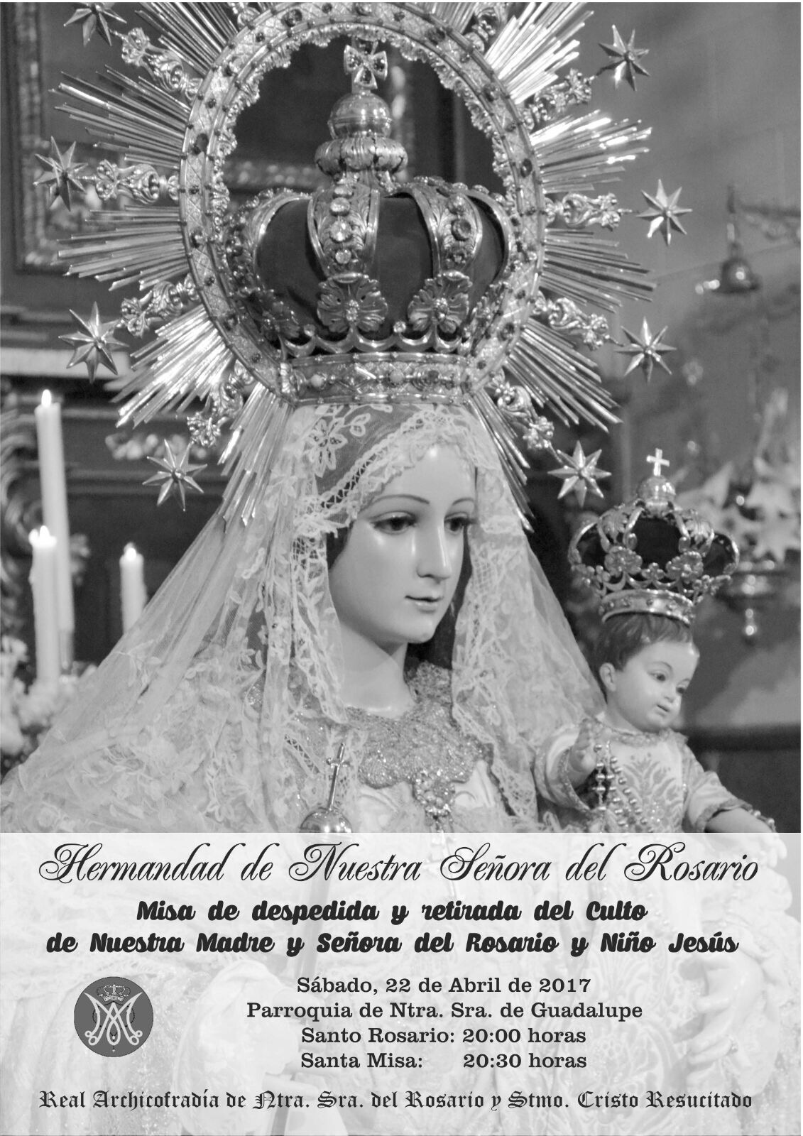 Misa de despedida y Retirada del Culto Nuestra Señora del rosario