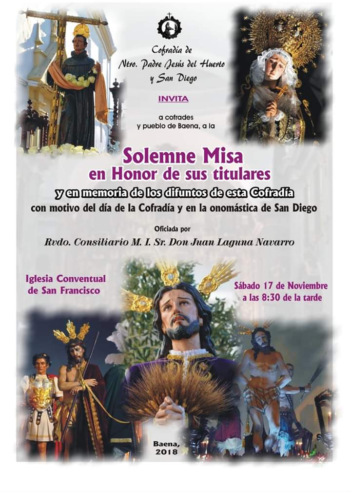 Solemne Misa Cofradía de Ntro. Padre Jesús del Huerto y San Diego