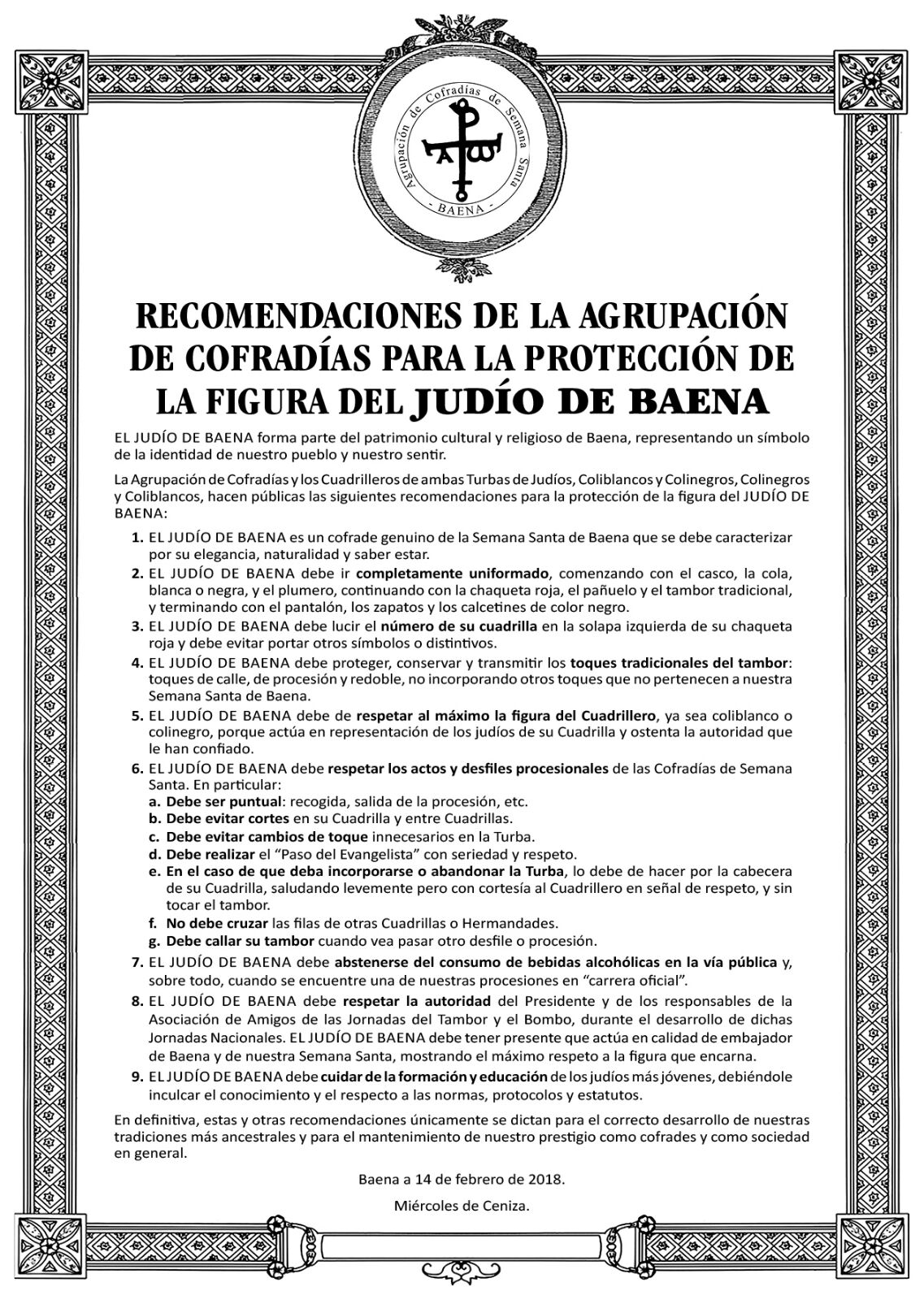 Recomendaciones para la Protección de la figura del "Judío"