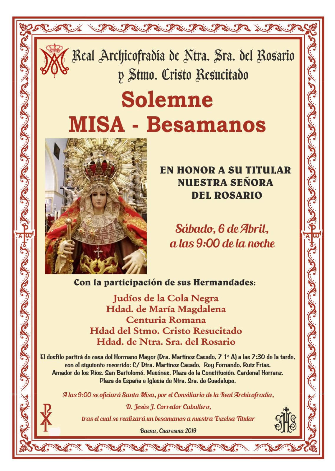 Besamanos en Honor a  Nuestra Señora del Rosario