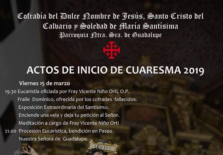 Actos de Inicio de Cuaresma 2019