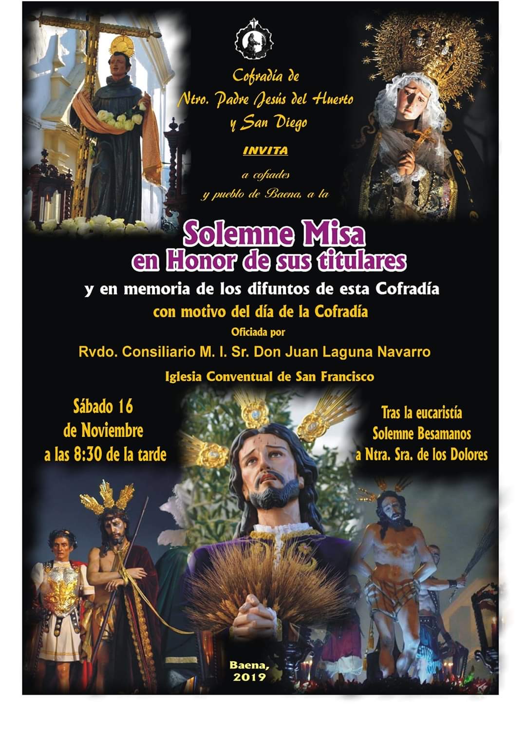 Solemne Misa de la Cofradía de Nuestro Padre Jesús del Huerto y San Diego